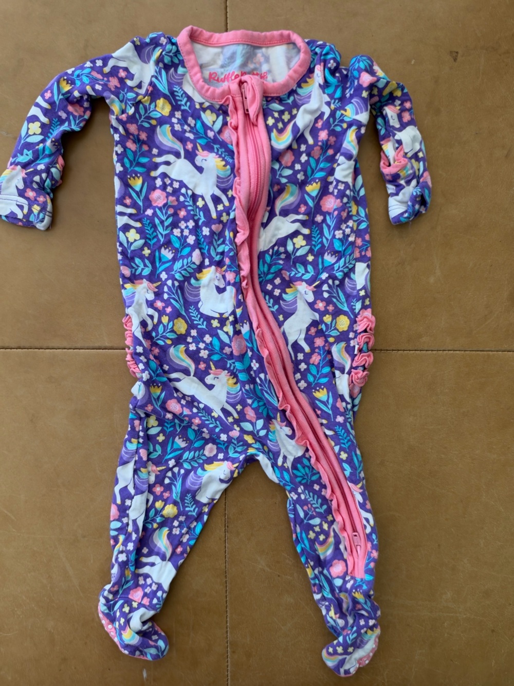 Ruffle Butts Viscose Bamboo Footie 0-3M